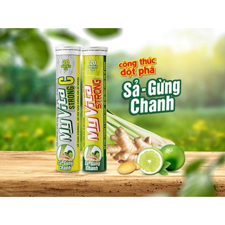 Viên Sủi C My Vita Strong C vị Sả-Chanh-Gừng (Tuýp 20 Viên)