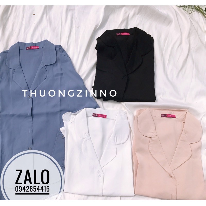 [Ảnh thật/Video] Áo sơ mi cổ vest sang chảnh áo sơ mi lụa Hàn áo sơ mi công sở | BigBuy360 - bigbuy360.vn