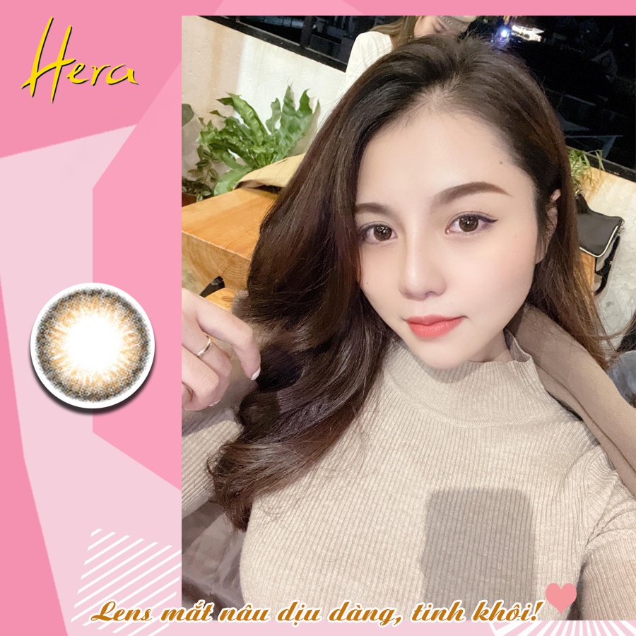 Kính Áp Tròng Galaxy D2-081S Brown Hàn Quốc Lens Nâu Dia 14.0 Có Độ Cận