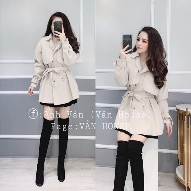 ÁO KHOÁC DẠ KÈM ĐAI (ảnh thật)