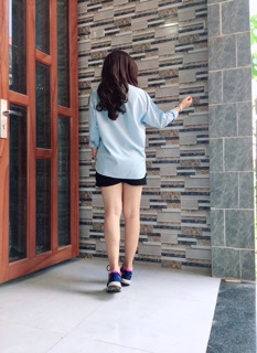 Áo Sơ mi oversize tay dài xanh