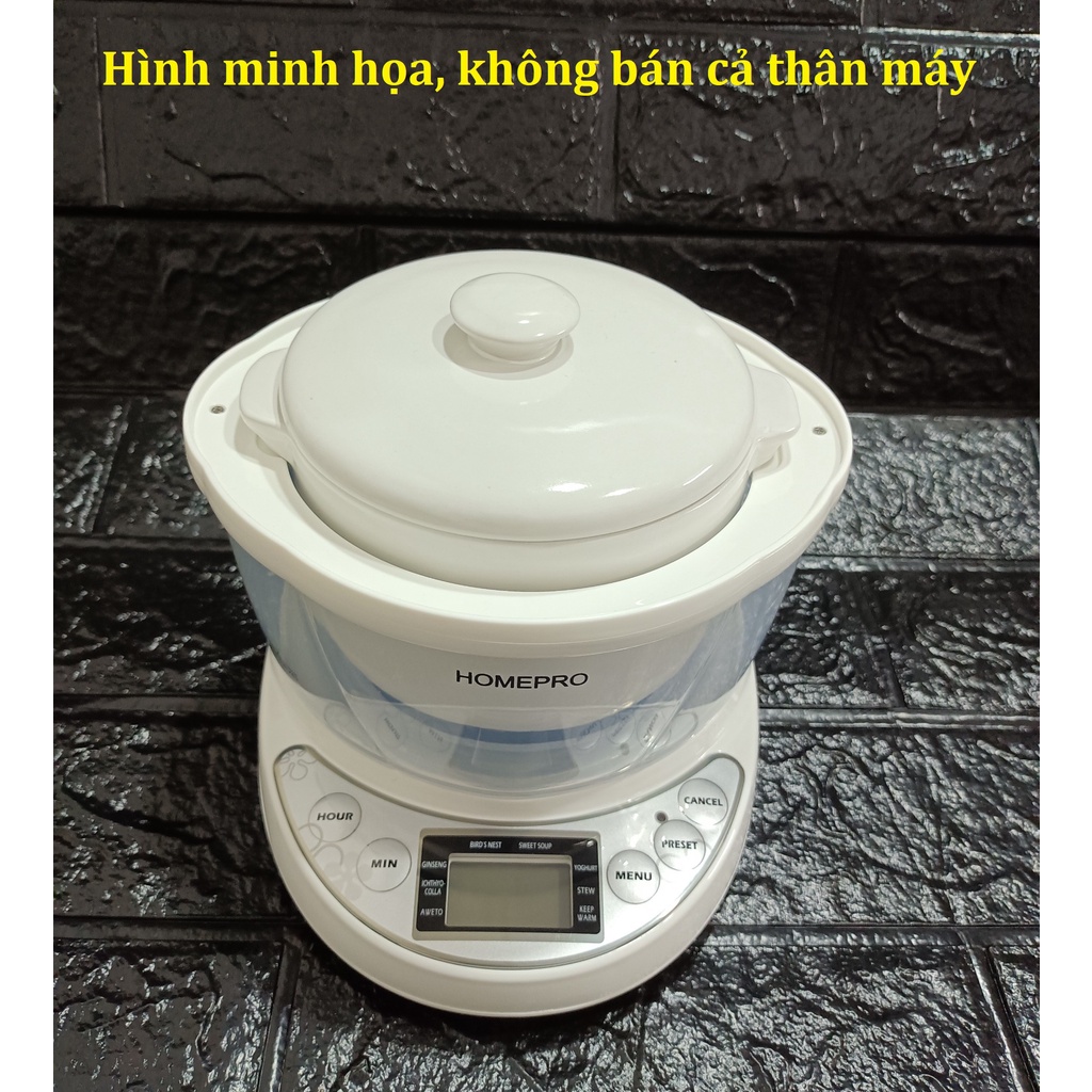 Phụ kiện thố sứ chưng yến Homepro có nắp đậy giữ nhiệt tốt dung tích 0.7 lít