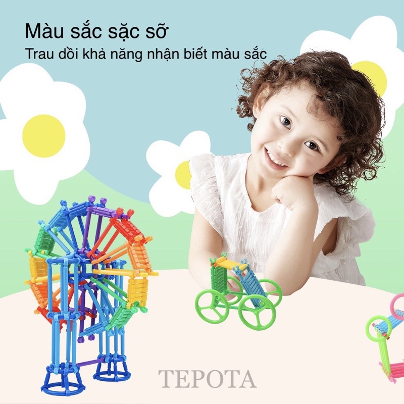 Bộ Đồ Chơi Lắp Ghép Hình Que Thông Minh 150 Chi Tiết Cho Bé Sáng Tạo Hộp 11x9x10cm CD02