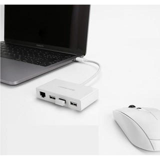 Cáp USB Type-C ra 3 cổng USB 3.1 Ugreen 40382 - hỗ trợ Lan 10/100Mbps