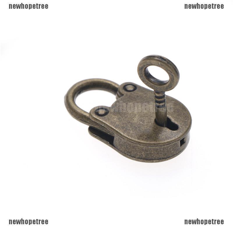 Ổ khóa + Chìa khóa hành lý mini theo phong cách vintage, được làm từ kim loại đồng