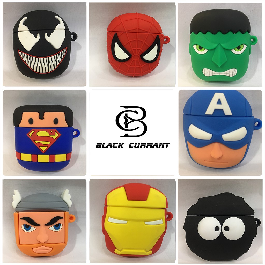 Vỏ bảo vệ tai nghe, case airpods 2 hình các anh hùng siêu nhân Marvel siêu kute 𝐁𝐥𝐚𝐜𝐤 𝐂𝐮𝐫𝐫𝐚𝐧𝐭 - BVP-010