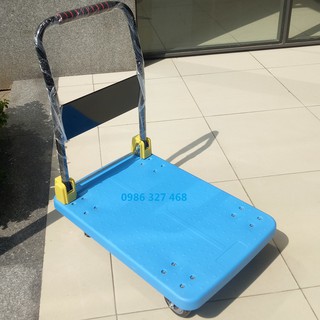 [FreeShip- Cải Tiến Mới] Xe Kéo Hàng 4 Bánh , Xe Đẩy Hàng 4 Bánh Giá Rẻ - 150kg Tay Đẩy Gấp Gọn