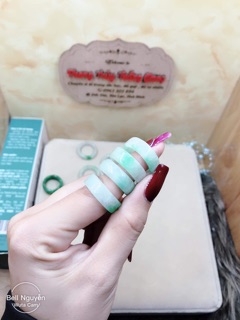 Nhẫn nữ bản vuông vân loang