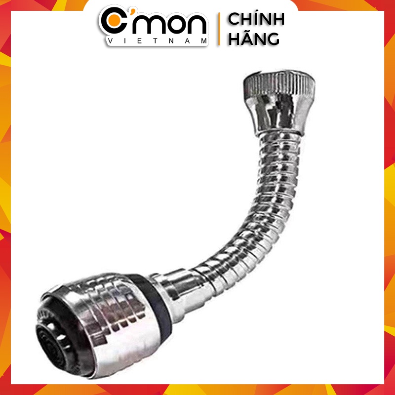 Đầu vòi rửa tăng áp điều hướng trục lò xo 15cm 360 độ với 2 chế độ nước C'MON DV-02 (Bạc)
