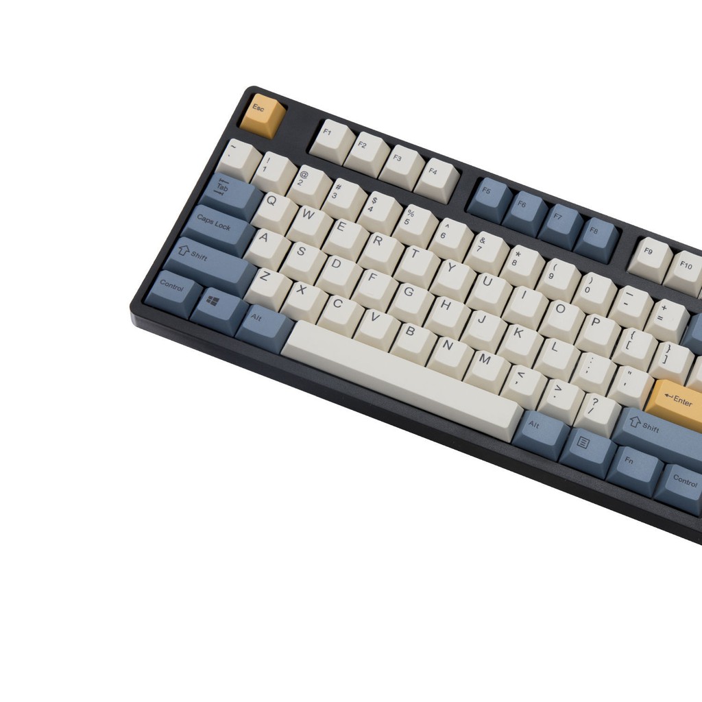 Capturer Apricot màu vàng keycap gốc chiều cao PBT thăng hoa anh đào MX8.0 Bàn phím cơ IKBC retro màu xanh và trắng