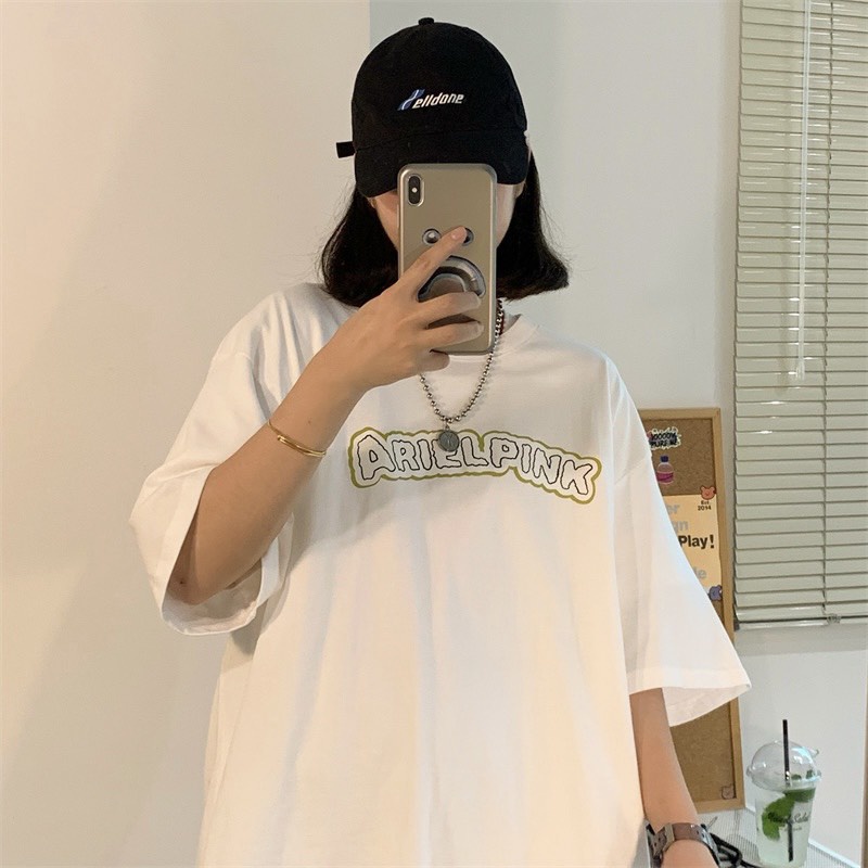Áo thun tay lỡ form rộng ARIELPINK NEKOSG, áo phông form rộng Unisex ATL287