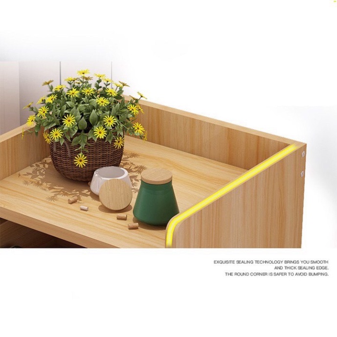 Tủ, Kệ Để Đầu Giường Vuông Ngăn Kéo Màu Gỗ 40 x 26 x 32.5cm (HÀNG CHẤT LƯỢNG CAO)