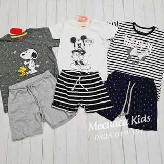 [5-6y] Bộ cotton cộc tay bé gái/bé trai Muji xuất dư xịn
