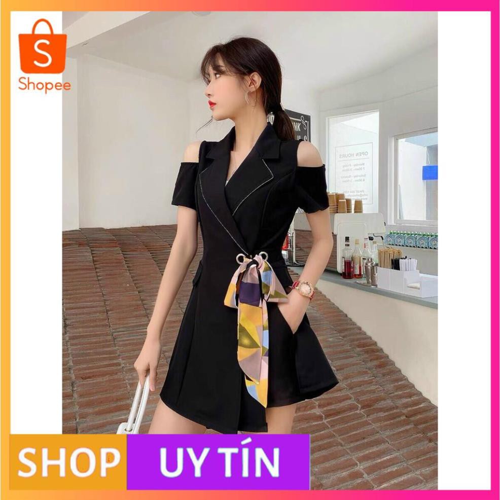 HÀNG NHẬP CAO CẤP -SET BỘ QUẦN SHORT ÁO KIỂU CỔ VEST TAY CUTOUT EO CỘT KHĂN - [MẪU ĐẸP CHẤT LƯỢNG]