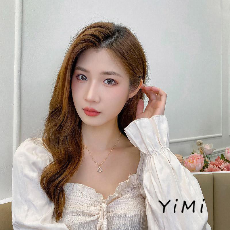 Vòng cổ Hợp Kim Mặt Hình Lập Phương Lục Giác Đính Kim Cương Giả Dễ Phối Đồ Ngọt Ngào Cho Học Sinh Nữ