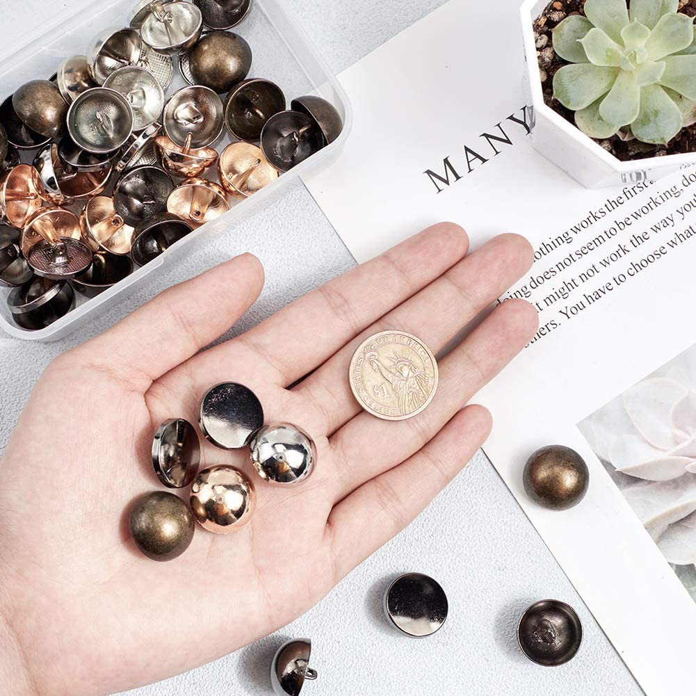 Cúc kim loại cao cấp, hình cầu, chân cao, phù hợp áo vest nam và nữ, quần tây, áo khoác măng tô, áo khoác dạ 2cm