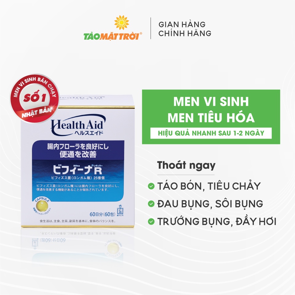 Men Vi Sinh Bifina Nhật Bản R60 gói - Viêm đại tràng, rối loạn tiêu hóa, hội chứng ruột kích thích
