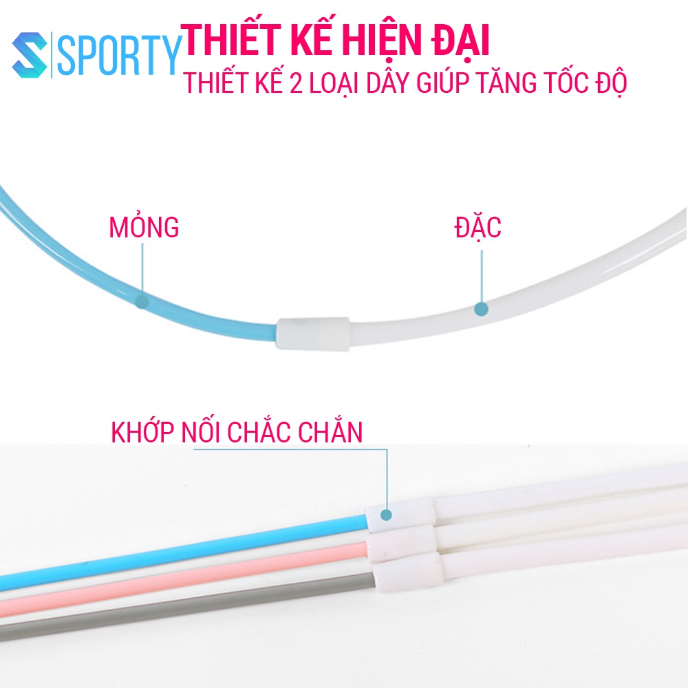 Dây nhảy tốc độ SPORTY hỗ trợ giảm cân Chất liệu dây PVC cao cấp giành cho trẻ em, người lớn TS43