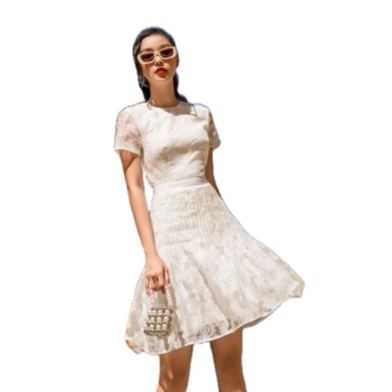 OLV - Đầm Butterfly Ruched Dress in White
