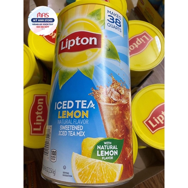 [ CHÍNH HÃNG ] Bột trà chanh Lipton - Mỹ 2.54kg