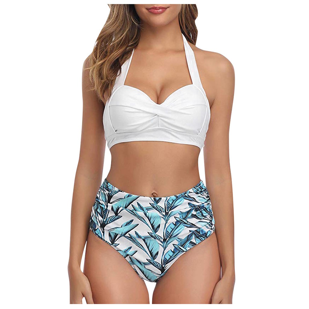 Bộ Bikini Hai Mảnh Lưng Cao In Họa Tiết Cổ Điển Cho Nữ | BigBuy360 - bigbuy360.vn