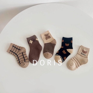 Set 10 đôi tất hoạ tiết gấu hàn quốc cho bé từ 0-3y