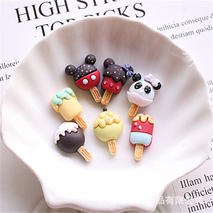 Charm (C79) slime/ Dụng Cụ Charm Trang Trí [Ko Keo &amp; Nút] Que Kem Xinh Xắn (1.0x2.3 cm)