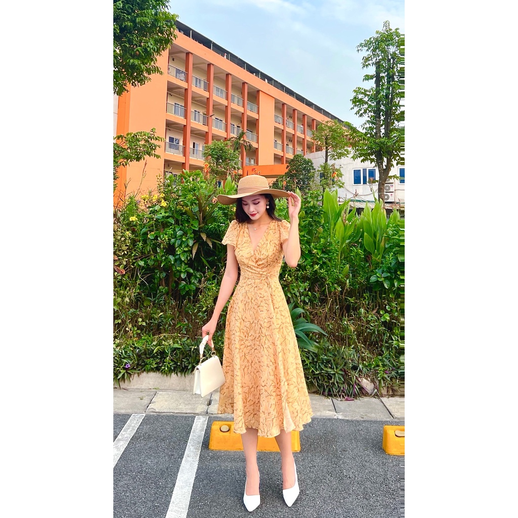 D160 VÁY VÀNG WRAP