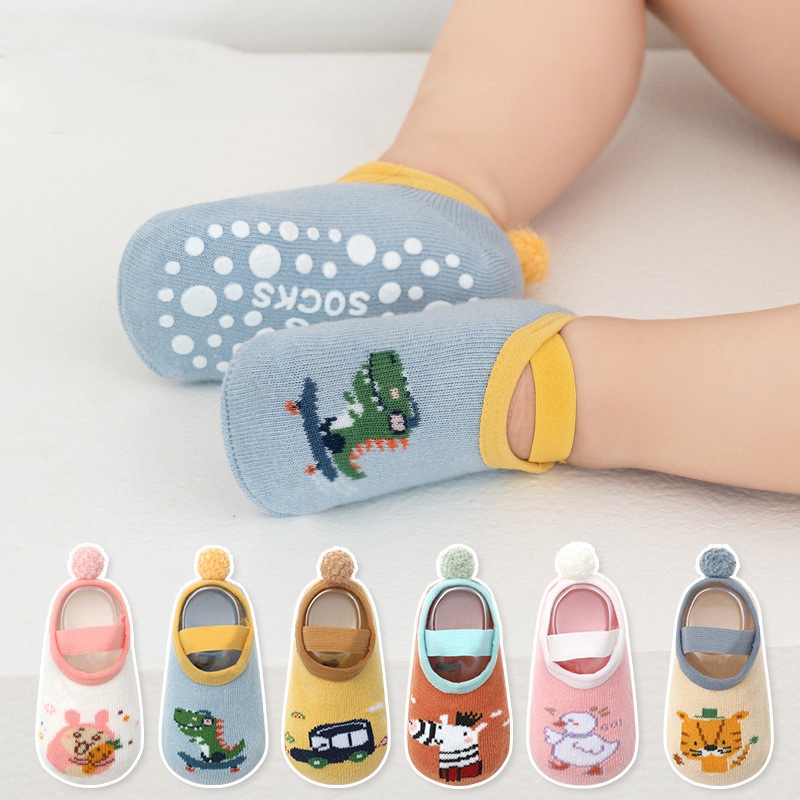Vớ Cotton Mềm Chống Trượt Hình Khủng Long / Thỏ Dễ Thương Cho Bé 0-3 Tuổi