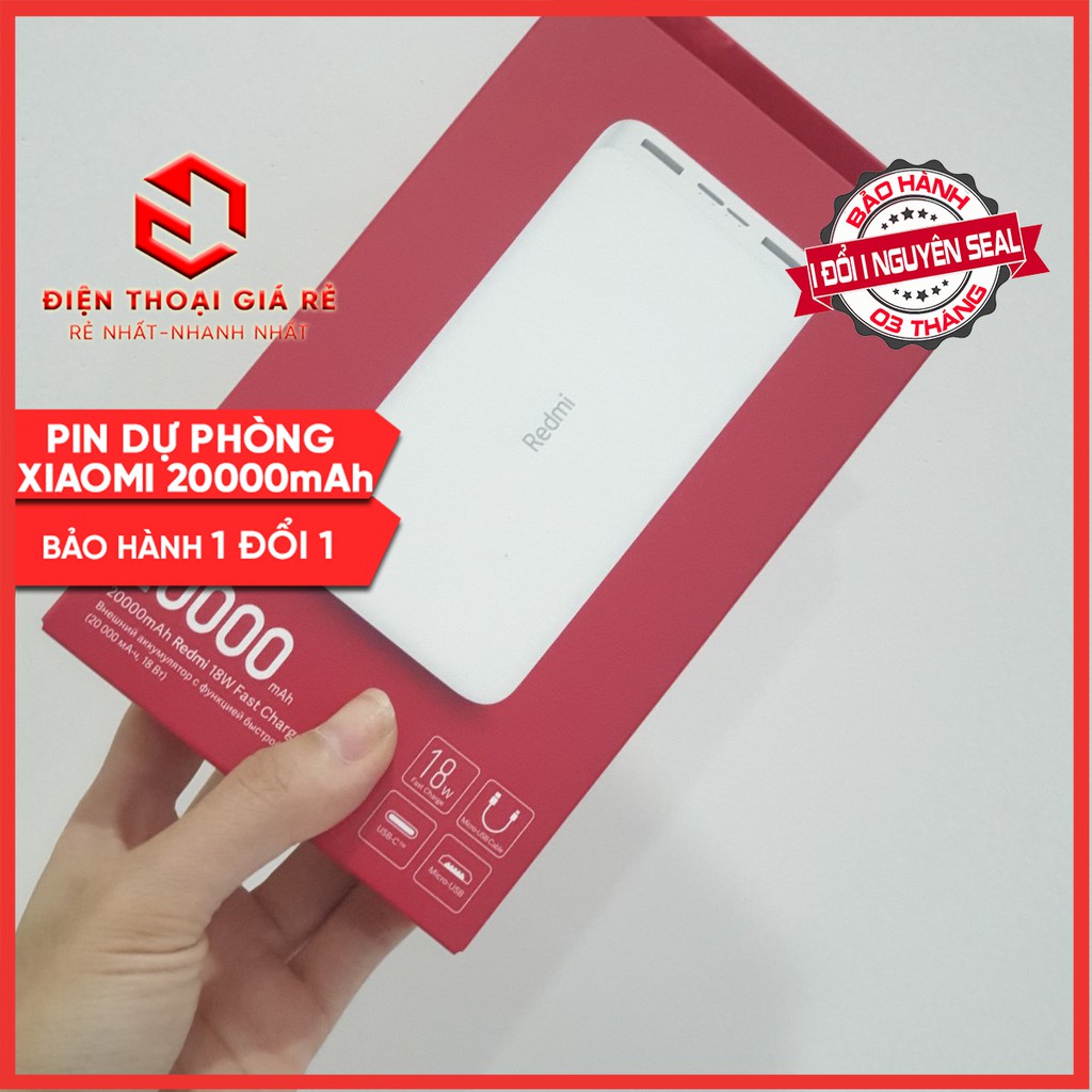 Pin, Sạc dự phòng Xiaomi Redmi 20000mAh Chính Hãng, Sạc Nhanh 18W - Bảo hành 3 tháng