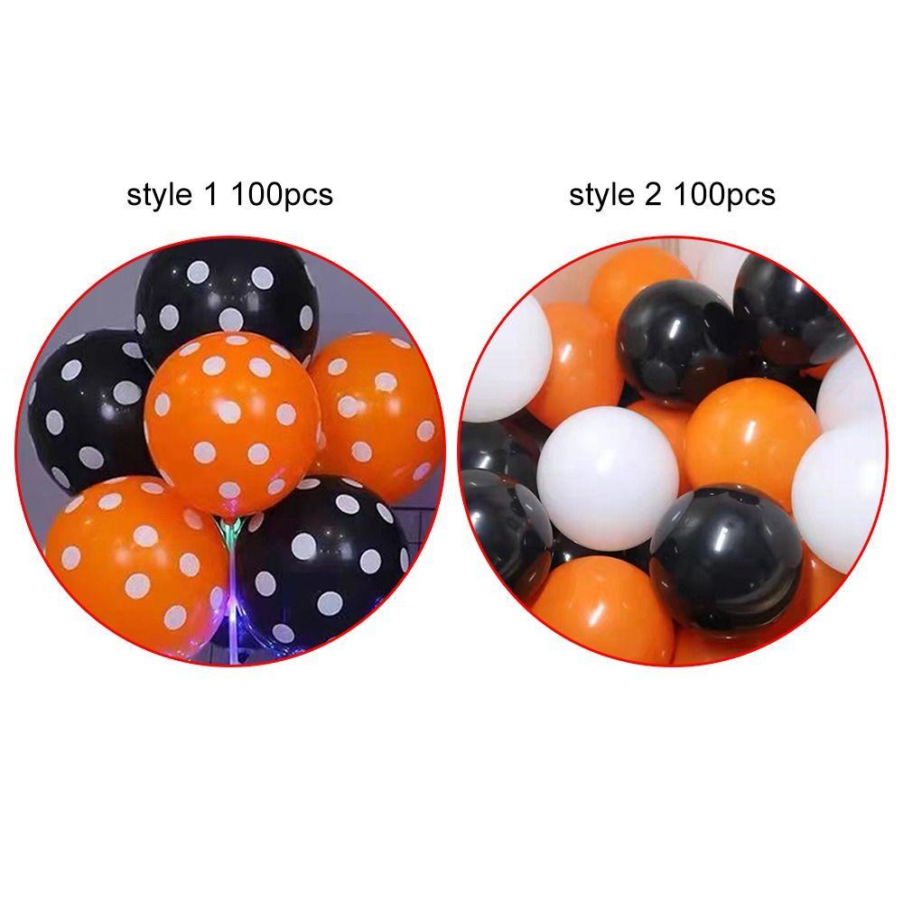 Set 100 Quả Bí Ngô Bơm Hơi Màu Đen Cam Chất Lượng Cao