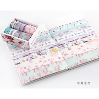Băng dính Washi Tape set 10 mẫu Bế Nguyệt Tu Hoa trang trí tranh, planner, sổ tay