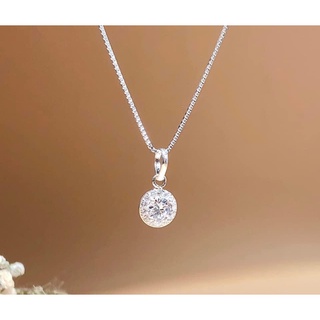 Dây chuyền bạc nữ H.A.S hình halo đính đá 45cm - Vòng cổ bạc thời trang