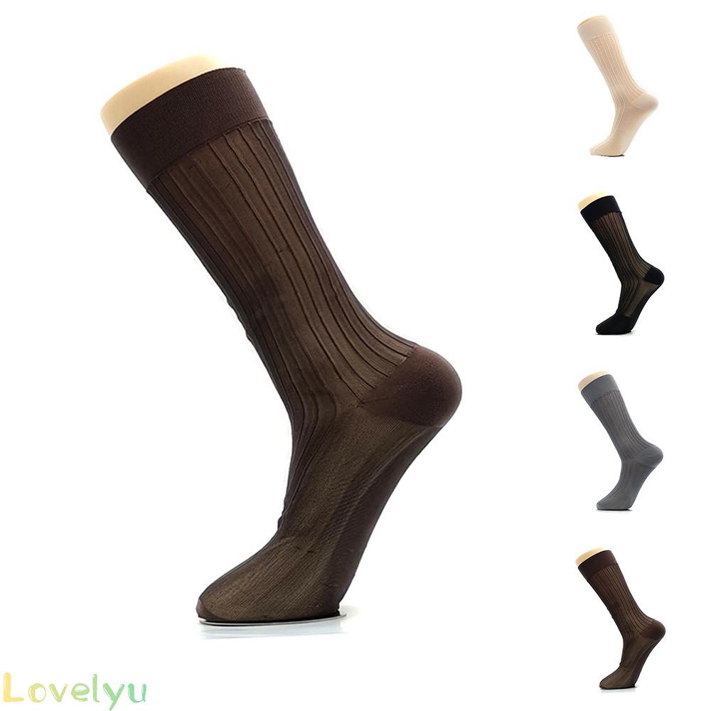 &lt;READY STOCK&gt;Men Dress Socks 1 Pairs Lot Striped Casual Fashion Sexy Knee High Stockings NEW100% brand new！
