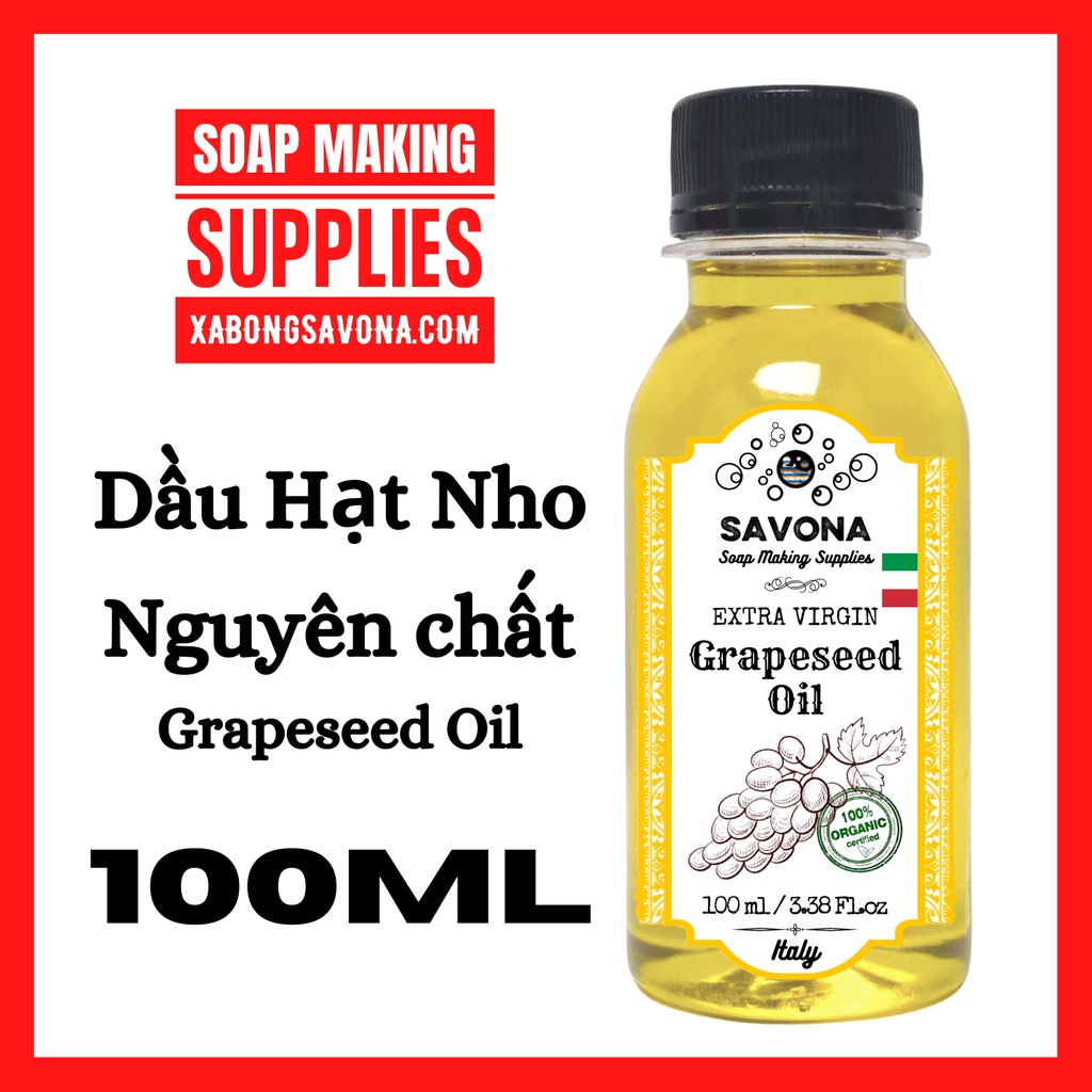 Dầu Hạt Nho 100ml - 500ml Lit Nguyên Chất - Extra Virgin Grape Seed Oil 100ml - 500ml SavonA