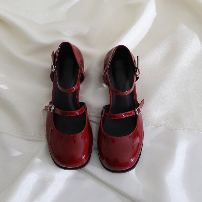 GIÀY LOLITA BAOTOU DA NỮ CAO GÓT VINTAGE KIỂU PHÁP