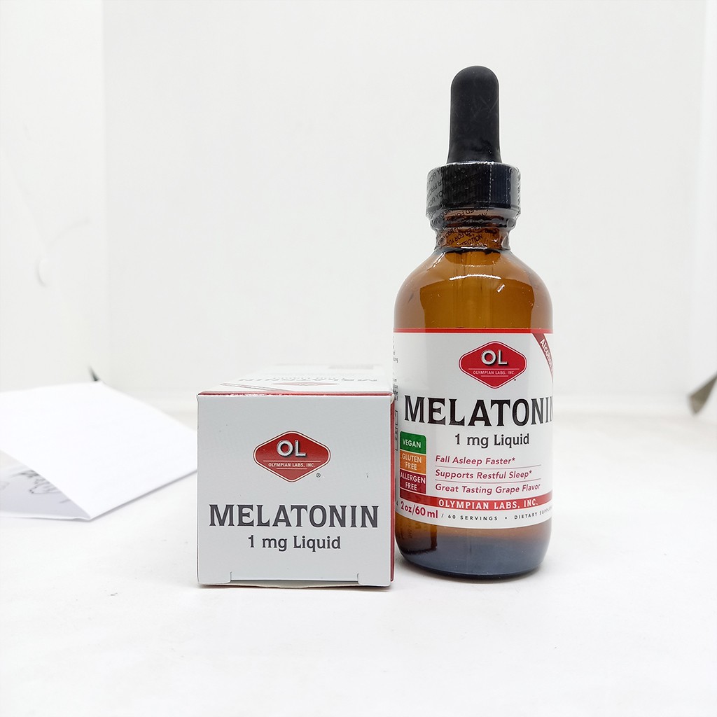Olympian Labs Melatonin 1mg Lọ 60 ml Giảm Căng Thẳng Cải Thiện Giấc Ngủ Sâu