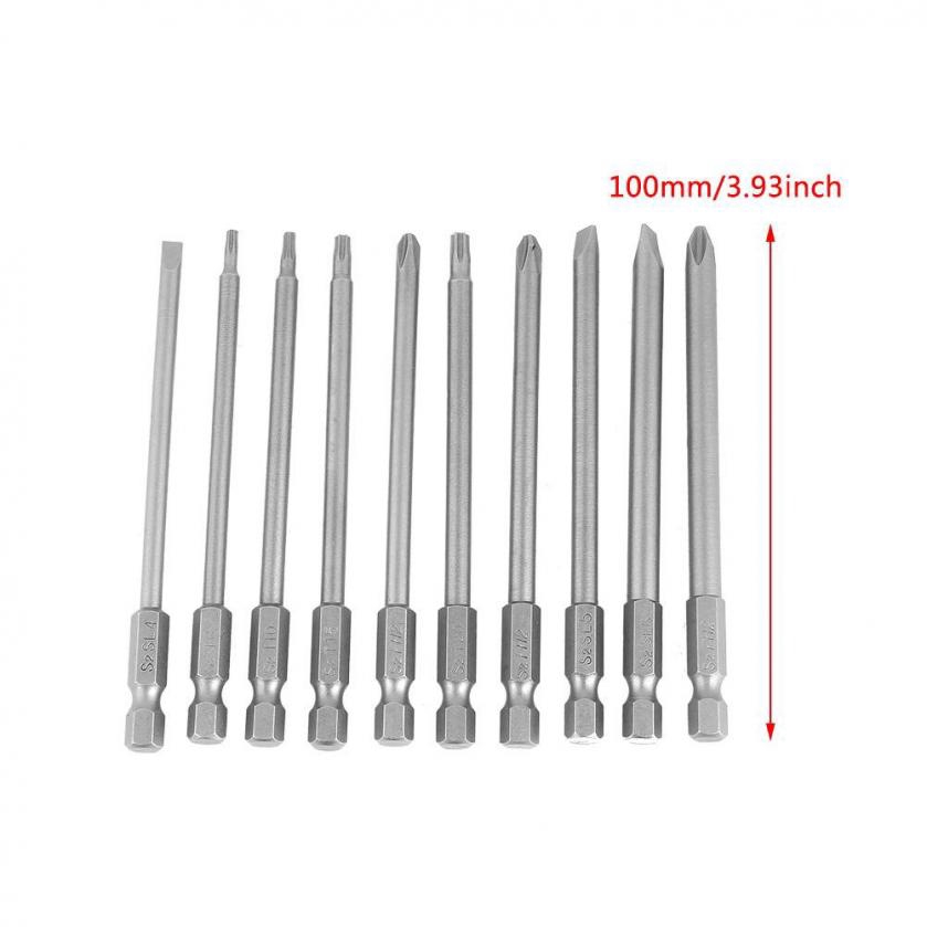 10 đầu tuốc nơ vít nam châm 100mm dùng với kích thước 1 / 4 "