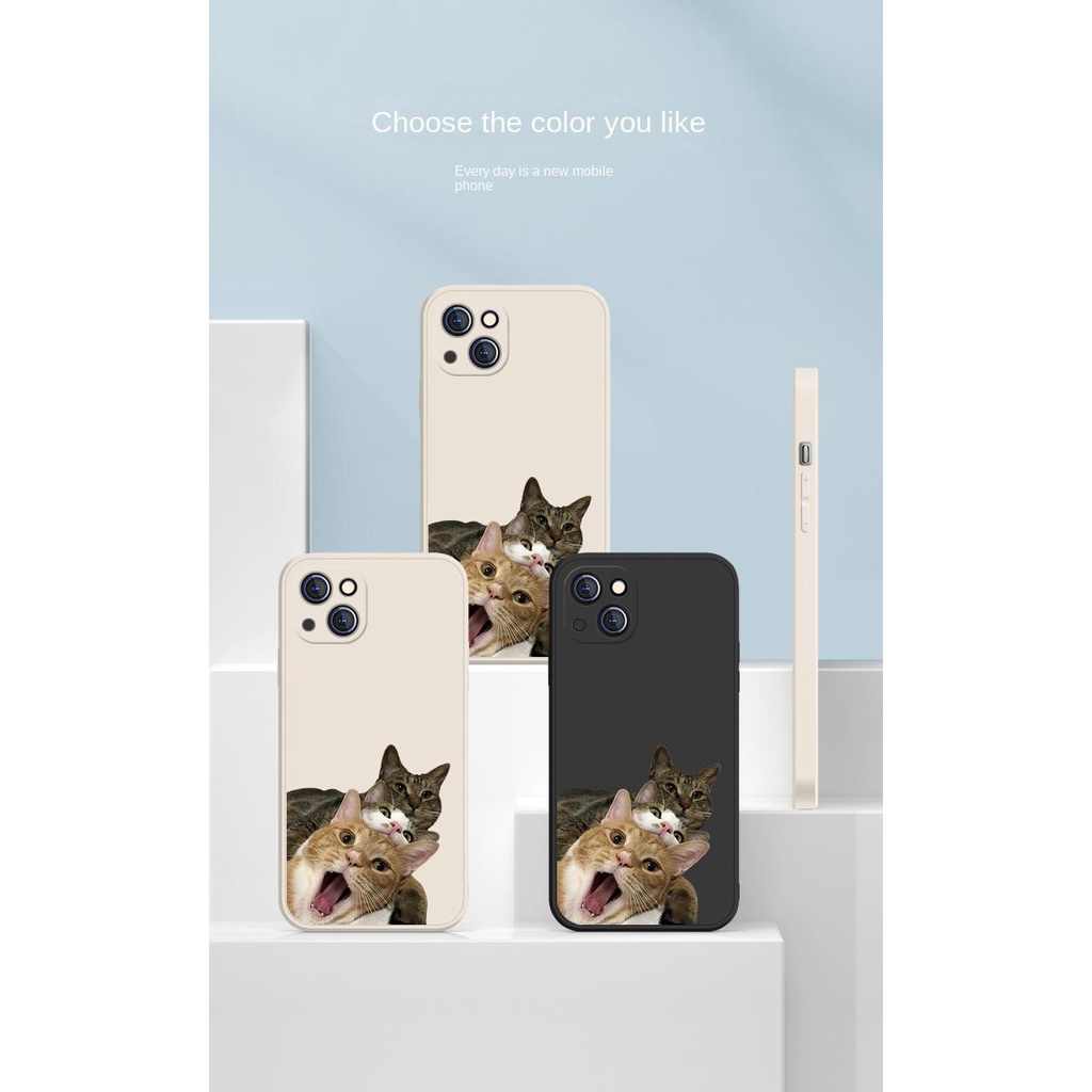 Ốp Điện Thoại Chống Sốc In Hình Mèo Cho Iphone 13 Pro 11 Pro Max Xr 6s 7 8 Plus 12 Mini 14 Pro Xs Max