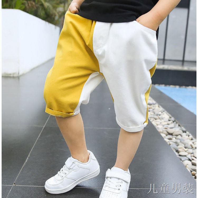> bé trai 2021 xu hướng mới Quần đùi khâu phong cách Hàn Quốc trẻ em mùa hè cắt may cho mặc áo <