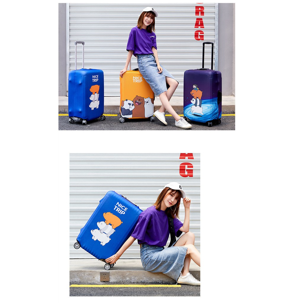 Vỏ Bọc Vali Chống Bụi Bằng Polyester Hình Thú Dễ Thương Kích Thước 19-32 Inch