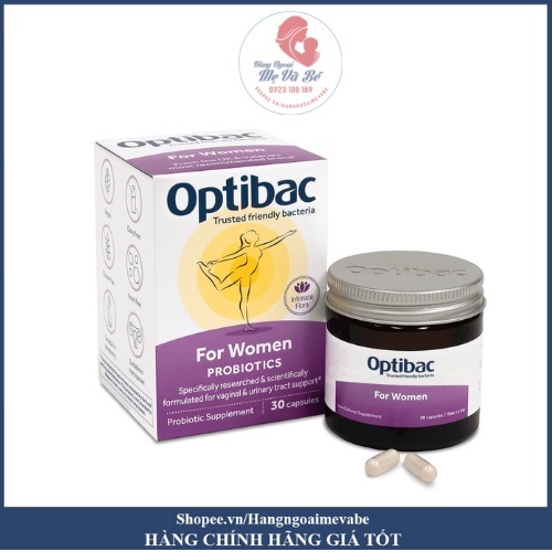 Men Vi Sinh Optibac tím Optibac Probiotics For Women Anh Quốc hộp 30 viên giảm các bệnh về phụ khoa cho phụ nữ