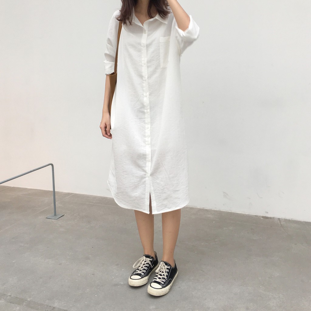 CC District - Váy sơ mi dáng dài Louis Shirt Dress (tặng kèm váy lót thun bên trong) | BigBuy360 - bigbuy360.vn