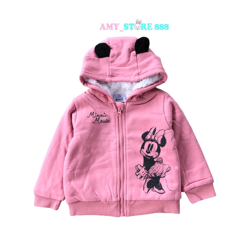 Áo khoác nỉ bé gái lót lông dày ấm xuất dư