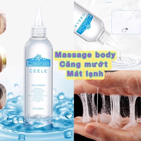 Gel bôi trơn Ceele Massage Body Lubricant mát lạnh trơn mướt chai to 200ml