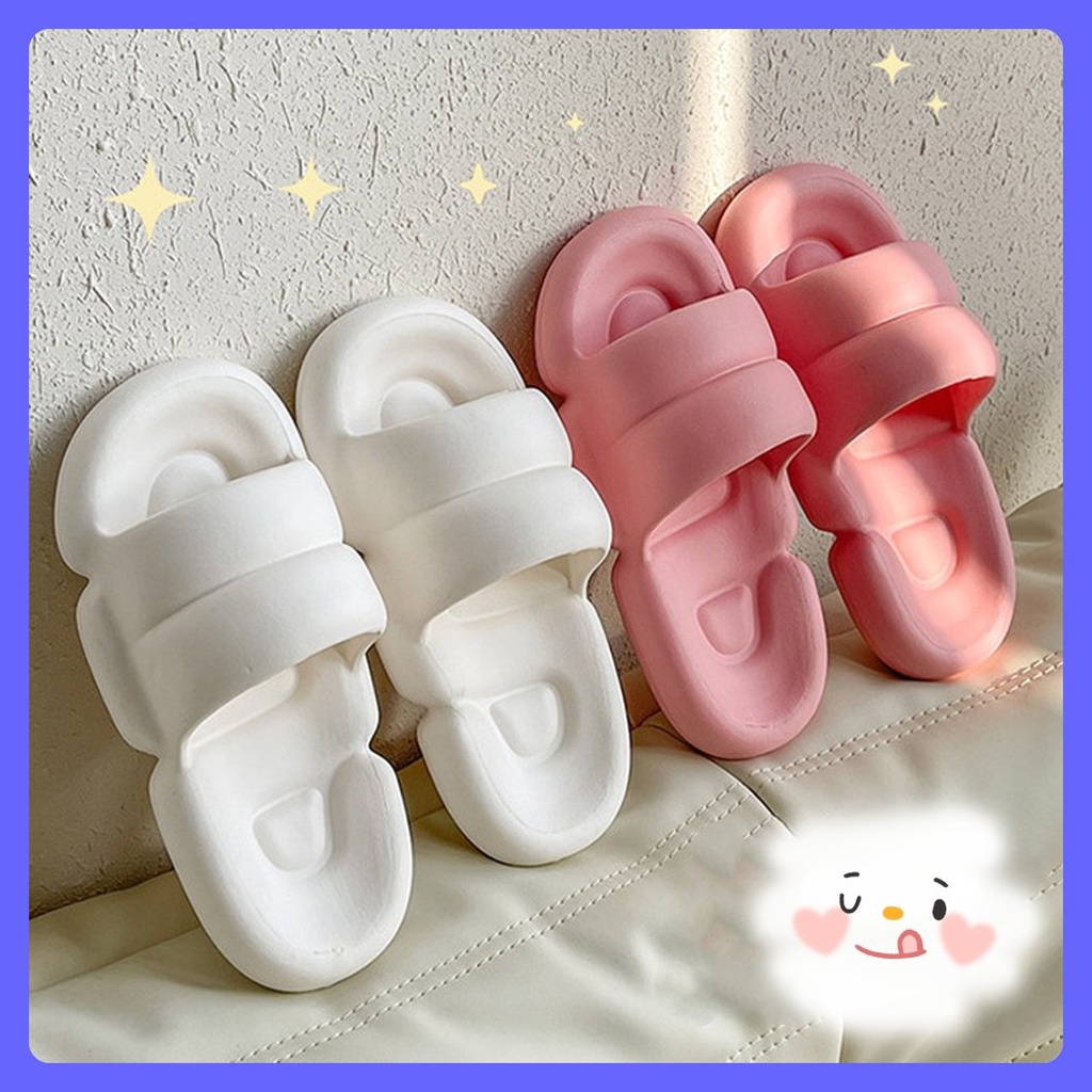 Dép bánh mì nam nữ quai ngang hình xoắn ốc độc đẹp đế dày êm ái đi du lịch và trong nhà đa năng phong cách Hàn Quốc