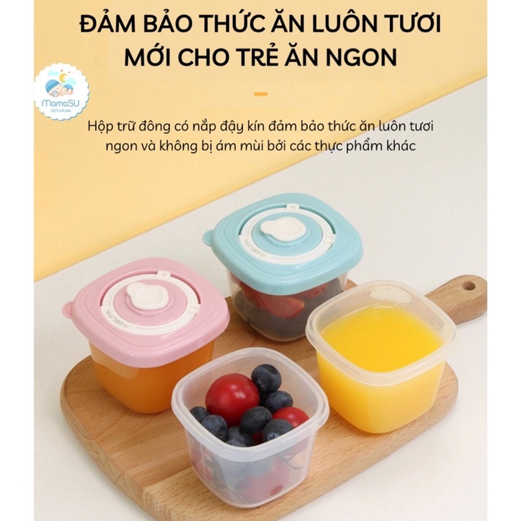 Hộp trữ đông đồ ăn dặm Misuta 120ml cao cấp cho bé - Khuôn hấp flan làm bánh cho bé có thể dùng được trong lò vi sóng
