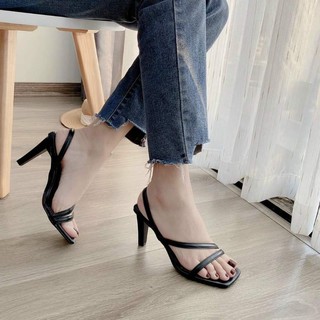 Sandal quai chéo gót mảnh