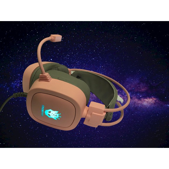 Tai nghe chụp tai có mic chuyên game SANNY S100 Cổng kết nối USB +3.5 Màu Hồng
