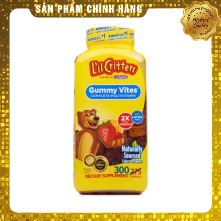 Kẹo Dẻo Bổ Sung Vitamin Gấu Lil'Critter Gummy Vites Multivitamin Complete Cho Trẻ Từ 2 Tuổi 300 Viên ( 2022 )